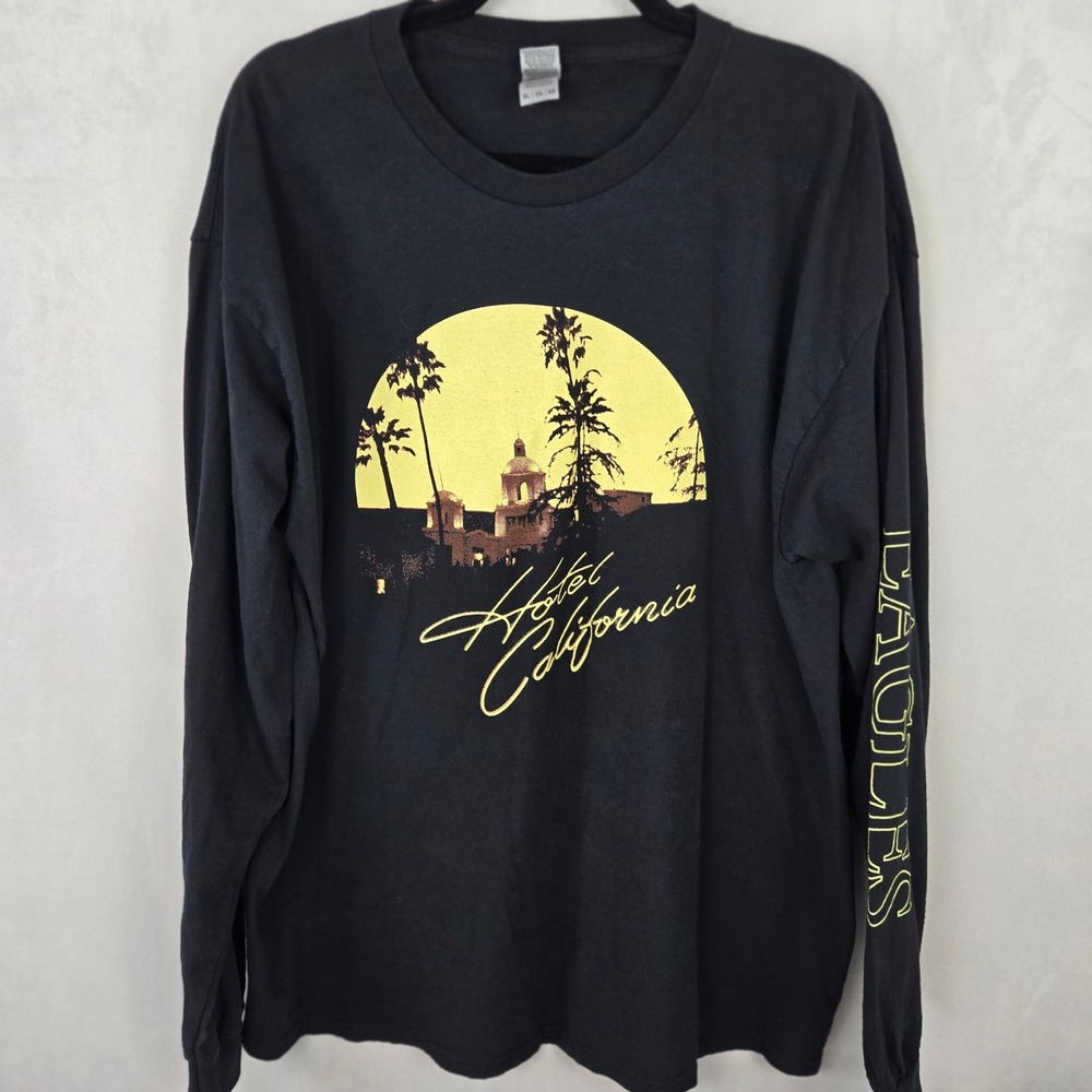 Eagles Hotel California Rare Tour 2022 Long Sleeve T-Shirt Black XL Gildan Choir